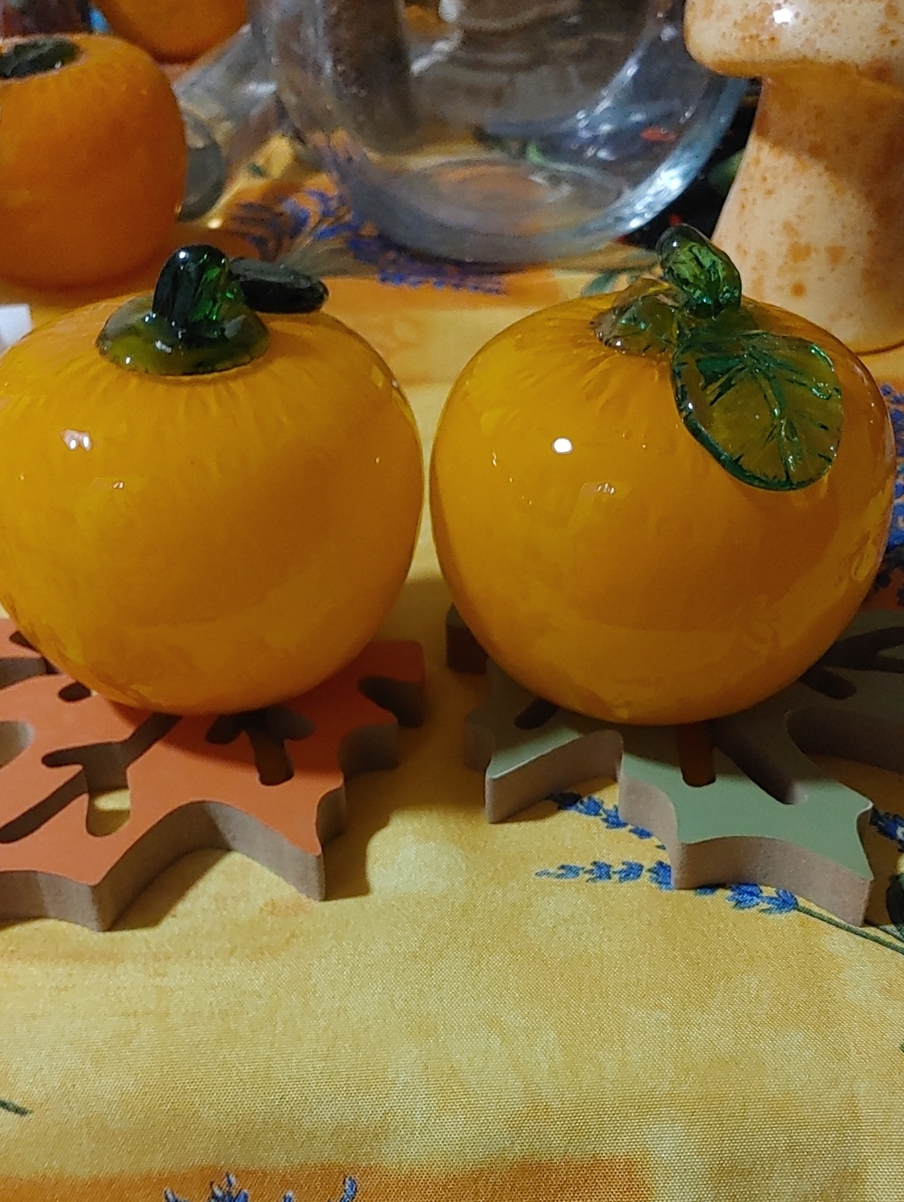 2 Glass Orange Decorative Fruit